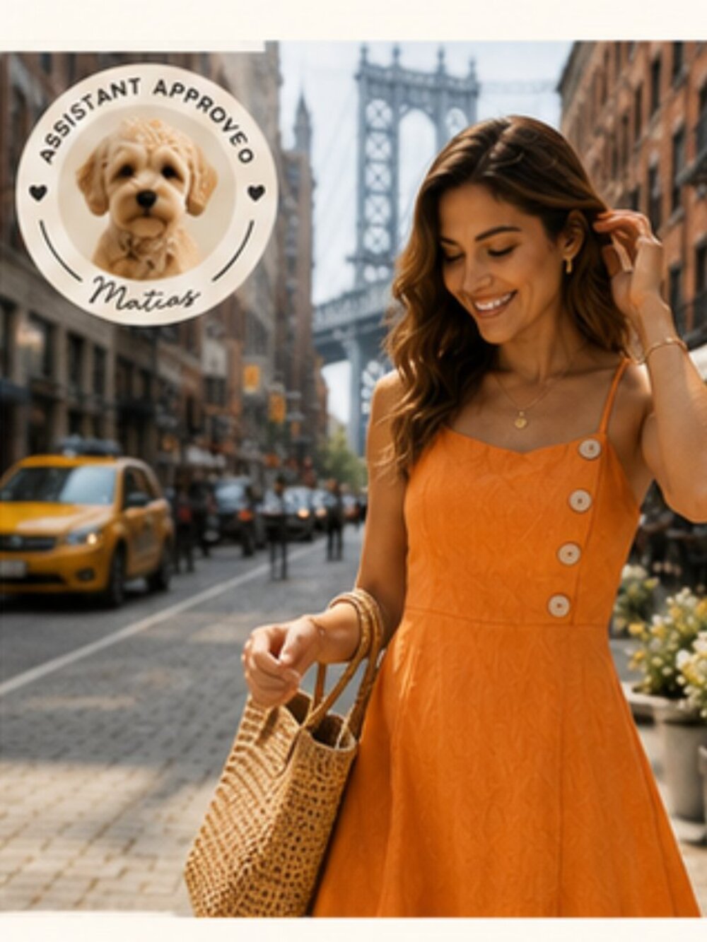 Lush Orange Linen Blend Sundress Mini Dress Vacation Resort Size M